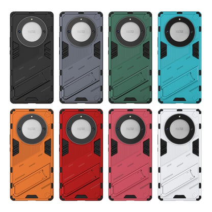 Punk armor phone cases with holder in multiple colors: black, green, teal, orange, red, white