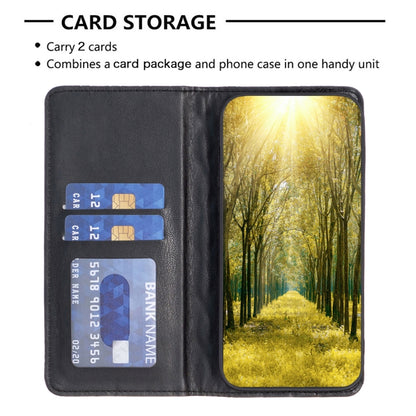 Black diamond-lattice leather flip phone case with card storage slots