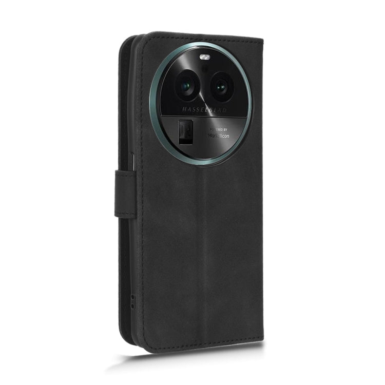 Black leather magnetic flip phone case with camera cutout and card holder