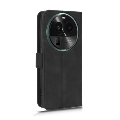 Black leather magnetic flip phone case with camera cutout and card holder