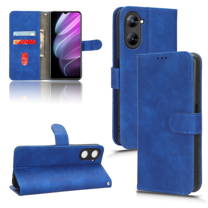 Blue magnetic flip leather phone case with card holder and strap closure