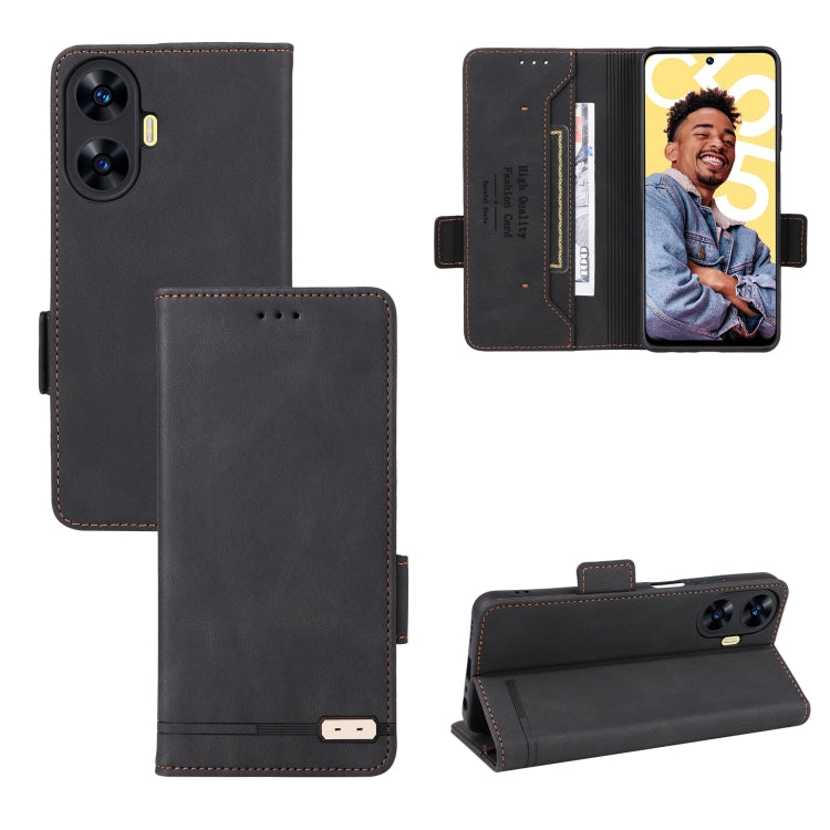Brown magnetic clasp leather phone case with flip cover and card slots