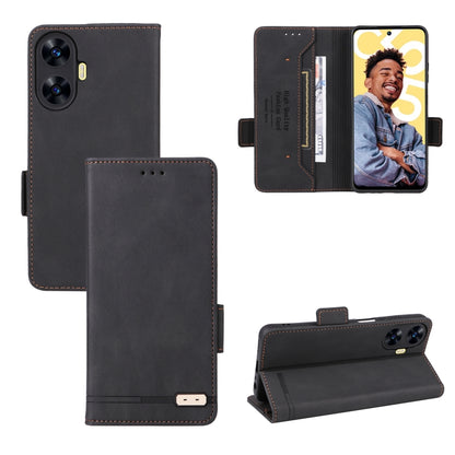 Brown magnetic clasp leather phone case with flip cover and card slots
