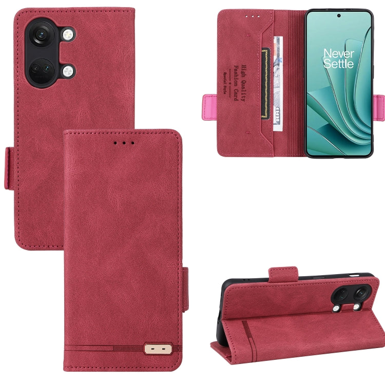 Maroon magnetic clasp leather phone case with flip cover and card holder