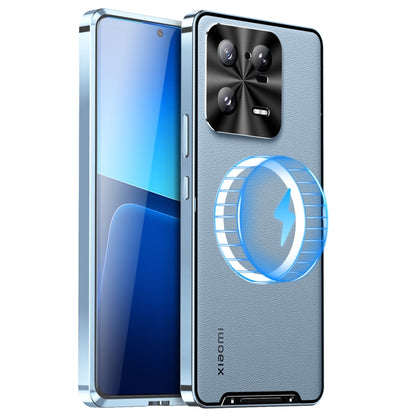 MagSafe magnetic frosted metal phone case, blue, frosted back with magnetic ring