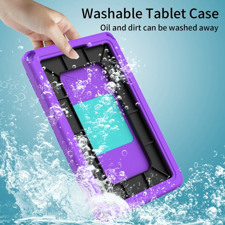 Purple tablet case with washable dirt-resistant design and open protection frame