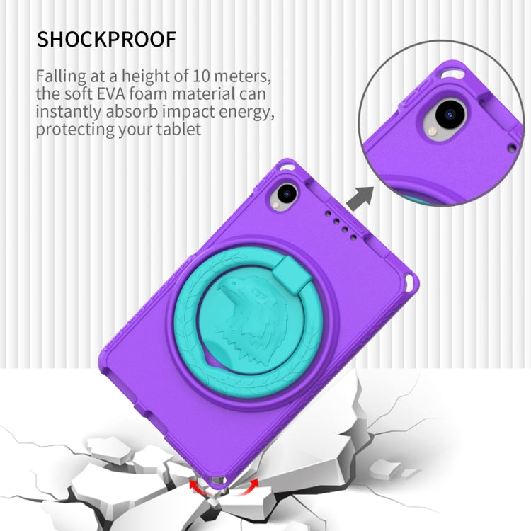 Purple shockproof tablet case with shock-absorbing foam and reinforced corner protection