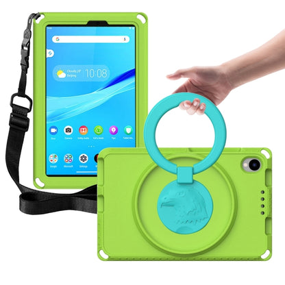 Shockproof tablet case for Lenovo Tab M8 4th Gen, green with ring handle and strap