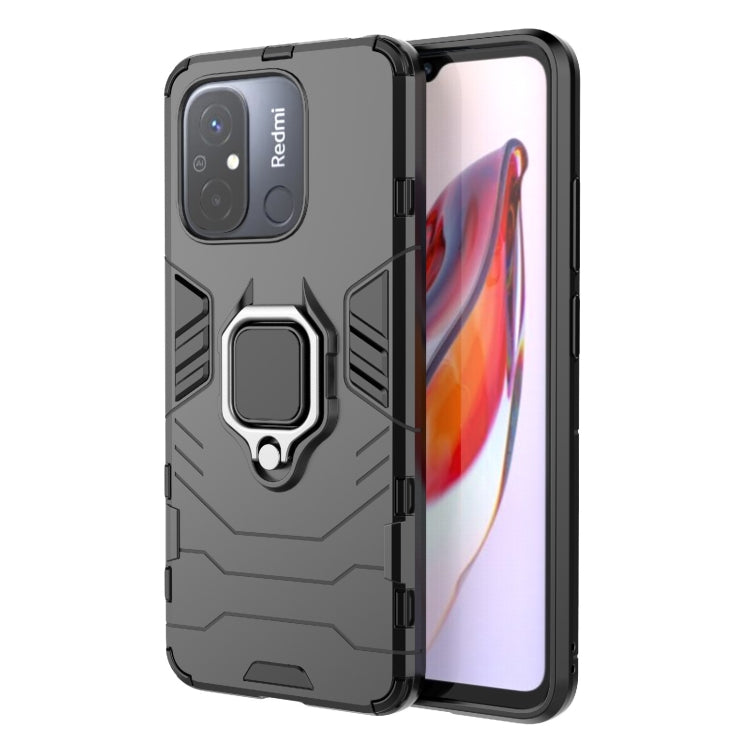 Magnetic phone case with ring holder, dark gray/black rugged TPU and PC shell