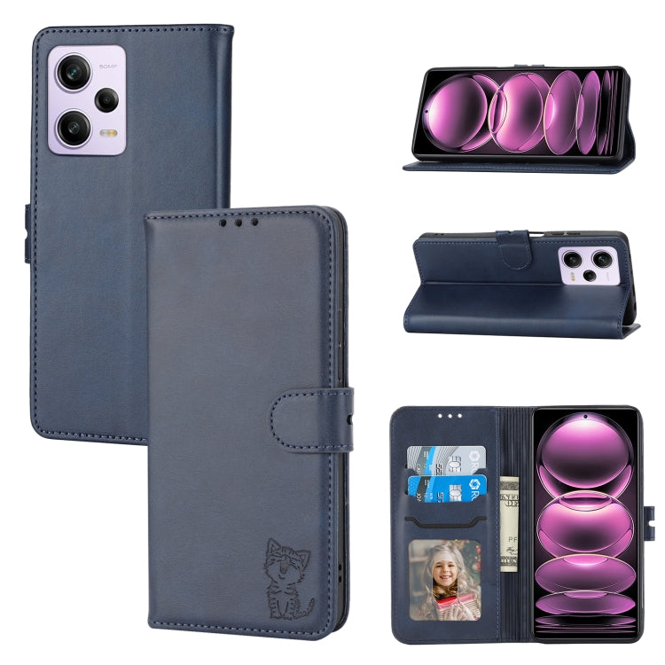 Embossed Happy Cat Pattern Flip Leather Phone Case, For Xiaomi Redmi Note 12 5G Global, For Xiaomi Redmi Note 12 Pro 5G Global, For Xiaomi Redmi Note 12 Pro+ 5G Global, For Xiaomi 12T/12T Pro/Redmi K50 Ultra, For Xiaomi 13, For Xiaomi 13 Pro, For OPPO ...