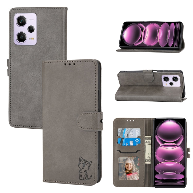 Embossed Happy Cat Pattern Flip Leather Phone Case, For Xiaomi Redmi Note 12 5G Global, For Xiaomi Redmi Note 12 Pro 5G Global, For Xiaomi Redmi Note 12 Pro+ 5G Global, For Xiaomi 12T/12T Pro/Redmi K50 Ultra, For Xiaomi 13, For Xiaomi 13 Pro, For OPPO ...