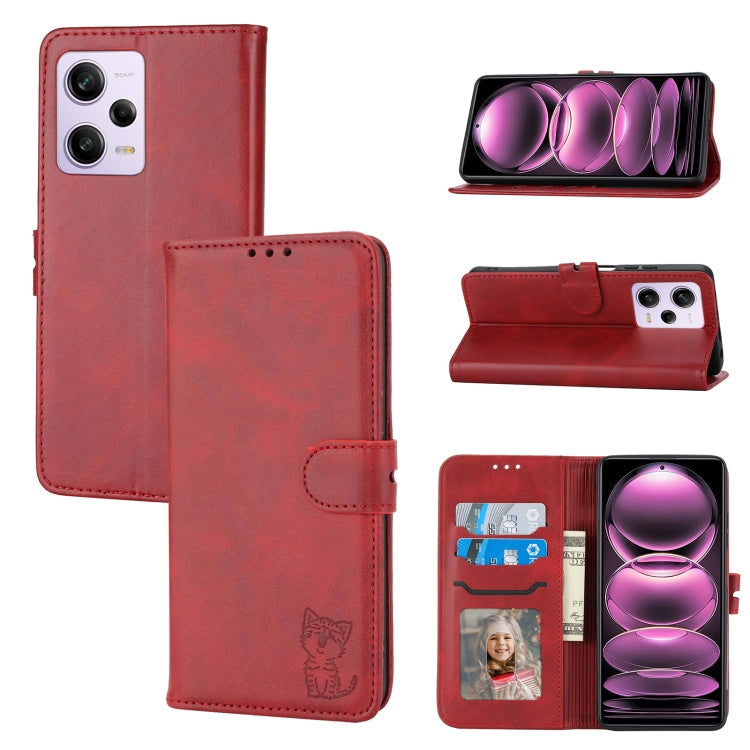 Embossed Happy Cat Pattern Flip Leather Phone Case, For Xiaomi Redmi Note 12 5G Global, For Xiaomi Redmi Note 12 Pro 5G Global, For Xiaomi Redmi Note 12 Pro+ 5G Global, For Xiaomi 12T/12T Pro/Redmi K50 Ultra, For Xiaomi 13, For Xiaomi 13 Pro, For OPPO ...