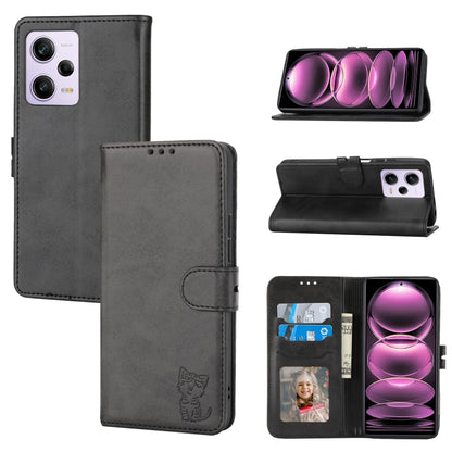 Embossed Happy Cat Pattern Flip Leather Phone Case, For Xiaomi Redmi Note 12 5G Global, For Xiaomi Redmi Note 12 Pro 5G Global, For Xiaomi Redmi Note 12 Pro+ 5G Global, For Xiaomi 12T/12T Pro/Redmi K50 Ultra, For Xiaomi 13, For Xiaomi 13 Pro, For OPPO ...
