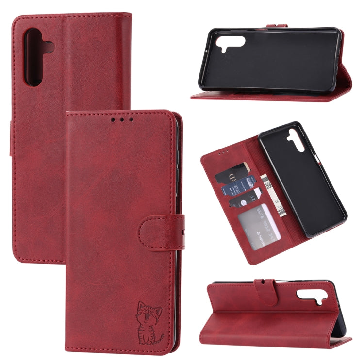 Embossed Happy Cat Pattern Flip Leather Phone Case, For Xiaomi Redmi Note 12 5G Global, For Xiaomi Redmi Note 12 Pro 5G Global, For Xiaomi Redmi Note 12 Pro+ 5G Global, For Xiaomi 12T/12T Pro/Redmi K50 Ultra, For Xiaomi 13, For Xiaomi 13 Pro, For OPPO ...