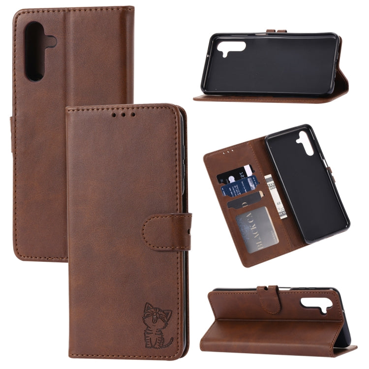 Embossed Happy Cat Pattern Flip Leather Phone Case, For Xiaomi Redmi Note 12 5G Global, For Xiaomi Redmi Note 12 Pro 5G Global, For Xiaomi Redmi Note 12 Pro+ 5G Global, For Xiaomi 12T/12T Pro/Redmi K50 Ultra, For Xiaomi 13, For Xiaomi 13 Pro, For OPPO ...