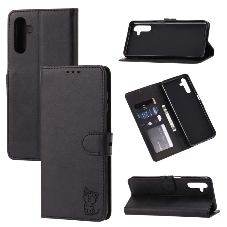 Embossed Happy Cat Pattern Flip Leather Phone Case, For Xiaomi Redmi Note 12 5G Global, For Xiaomi Redmi Note 12 Pro 5G Global, For Xiaomi Redmi Note 12 Pro+ 5G Global, For Xiaomi 12T/12T Pro/Redmi K50 Ultra, For Xiaomi 13, For Xiaomi 13 Pro, For OPPO ...