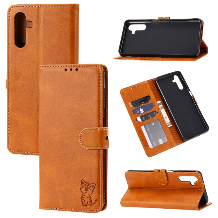 Embossed Happy Cat Pattern Flip Leather Phone Case, For Xiaomi Redmi Note 12 5G Global, For Xiaomi Redmi Note 12 Pro 5G Global, For Xiaomi Redmi Note 12 Pro+ 5G Global, For Xiaomi 12T/12T Pro/Redmi K50 Ultra, For Xiaomi 13, For Xiaomi 13 Pro, For OPPO ...