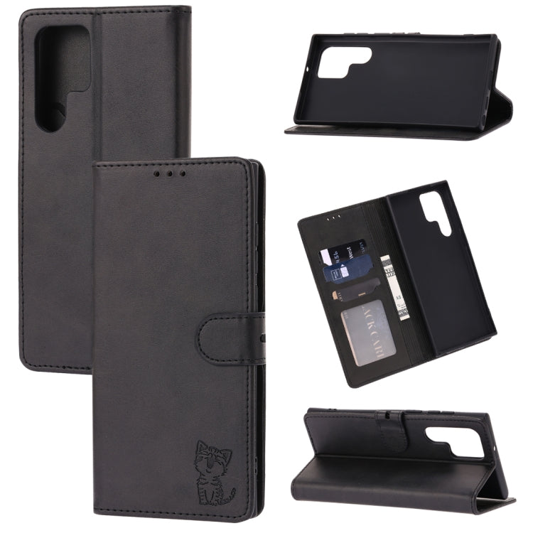 Embossed Happy Cat Pattern Flip Leather Phone Case, For Xiaomi Redmi Note 12 5G Global, For Xiaomi Redmi Note 12 Pro 5G Global, For Xiaomi Redmi Note 12 Pro+ 5G Global, For Xiaomi 12T/12T Pro/Redmi K50 Ultra, For Xiaomi 13, For Xiaomi 13 Pro, For OPPO ...