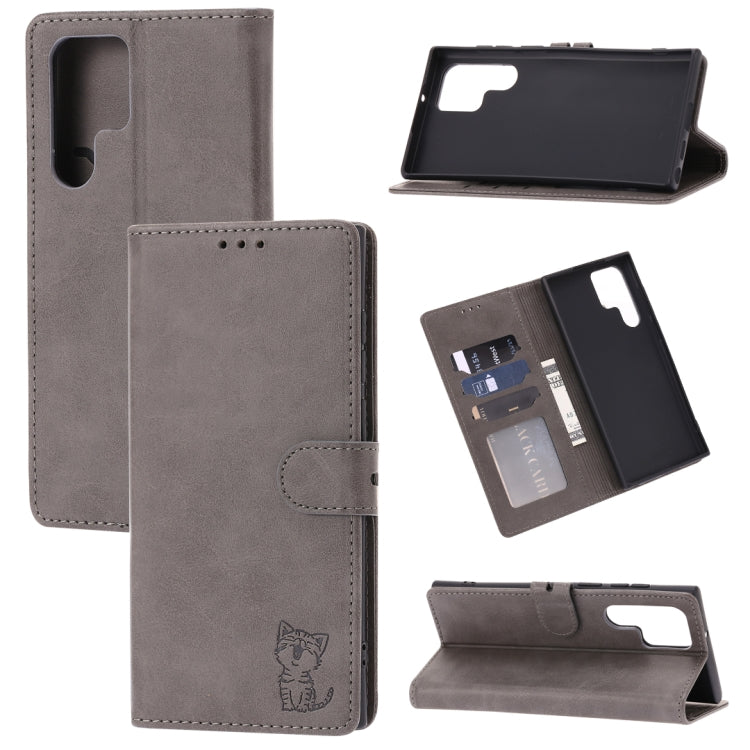 Embossed Happy Cat Pattern Flip Leather Phone Case, For Xiaomi Redmi Note 12 5G Global, For Xiaomi Redmi Note 12 Pro 5G Global, For Xiaomi Redmi Note 12 Pro+ 5G Global, For Xiaomi 12T/12T Pro/Redmi K50 Ultra, For Xiaomi 13, For Xiaomi 13 Pro, For OPPO ...
