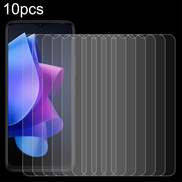 Set of 10 tempered glass screen protector films, clear and curved-edge