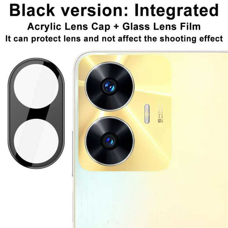 Black integrated glass lens film set with cutouts over dual camera lenses