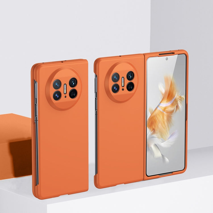 Orange full coverage shockproof phone case with camera cutouts and side buttons