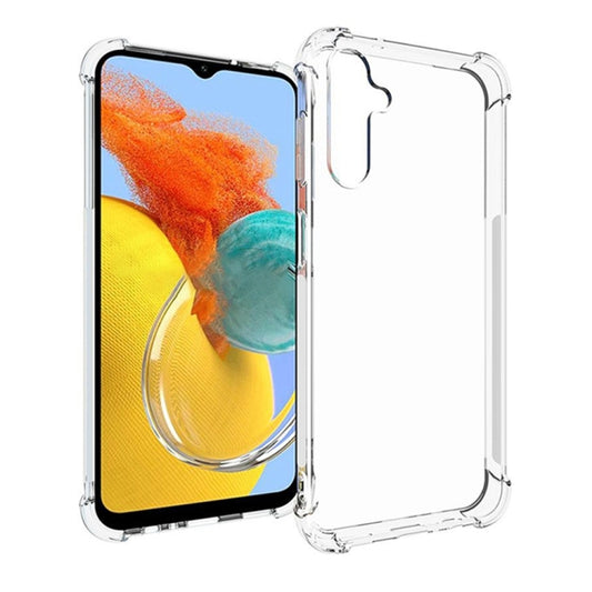 Clear shockproof TPU phone case with raised edges and cutout ports
