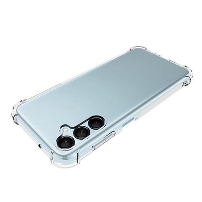 Light blue TPU phone case with clear shockproof corners and camera lens openings