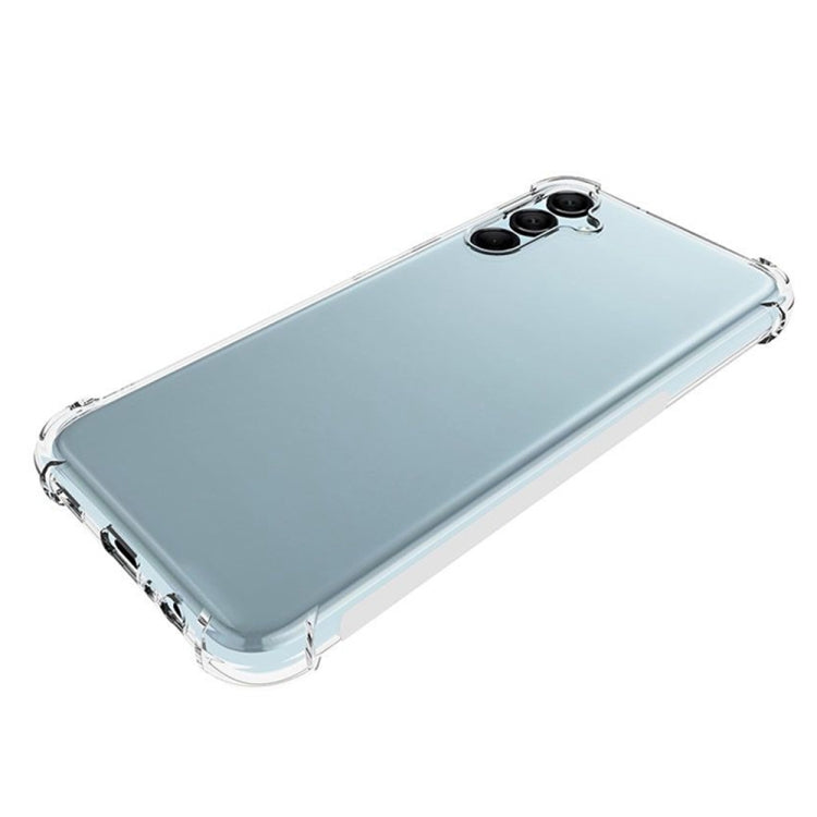 Light blue TPU phone case with raised camera area and clear protective corners
