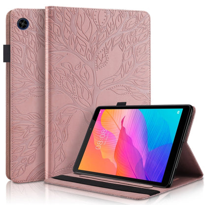 Rose gold embossed flip tablet case with viewing stand and tablet cover