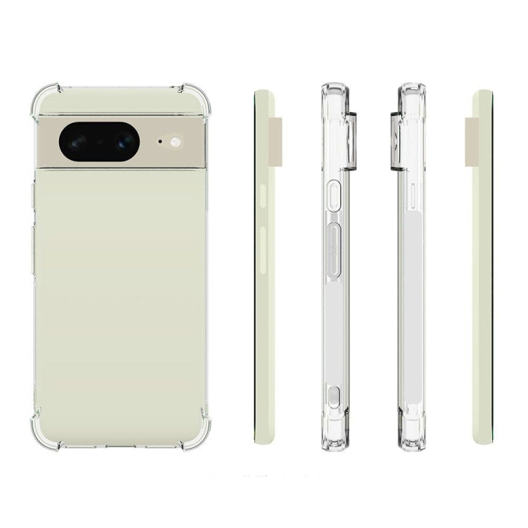 Clear shockproof TPU phone case with corner air-cushion and access ports shown