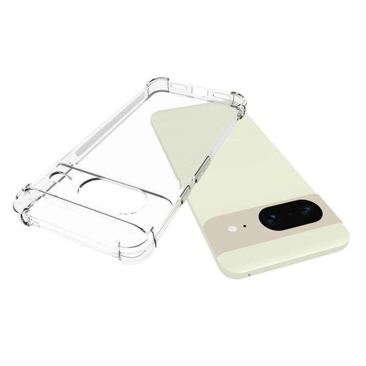 Clear protective TPU phone case with raised lip and shock-absorbing bumper corners