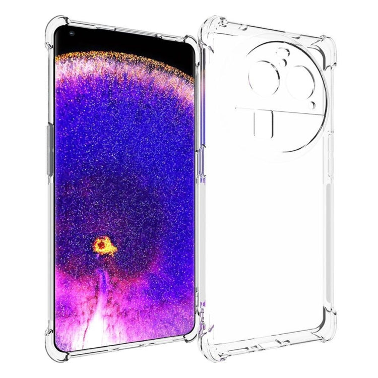 Transparent shockproof TPU case with raised corners and precise cutouts on front and back