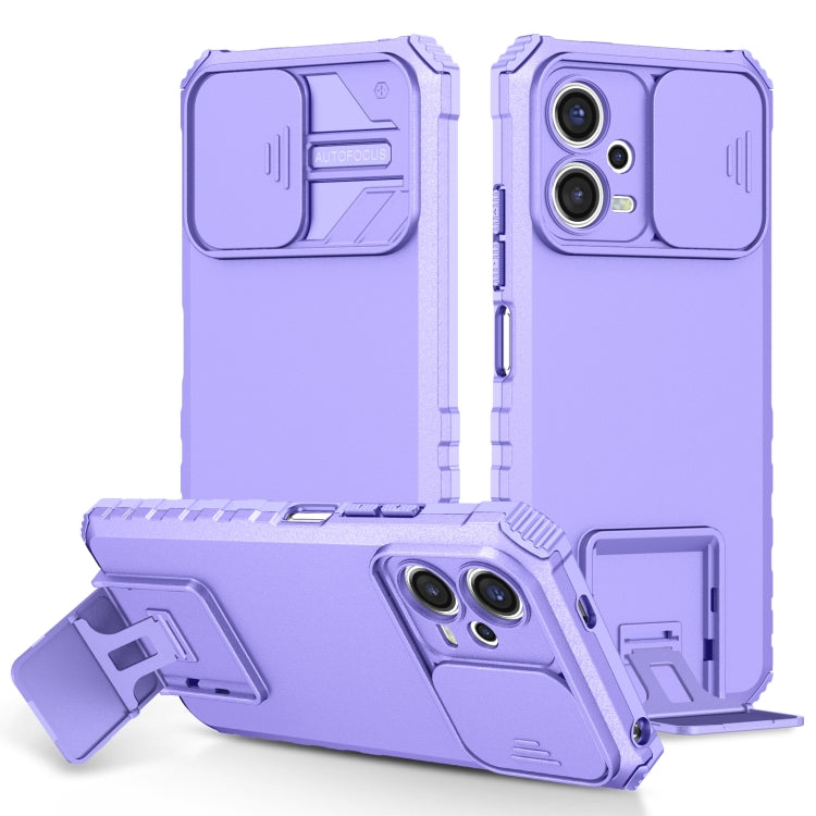 Blue phone case with sliding camshield and stereoscopic holder, kickstand front cover