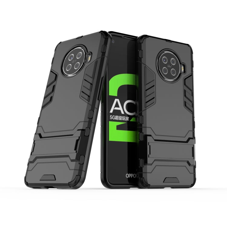 Black shockproof protective phone case with holder, rugged textured back and camera cover