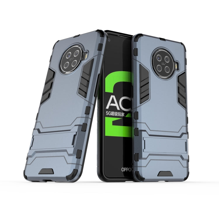 Light gray shockproof protective phone case with holder, rugged back with camera cover
