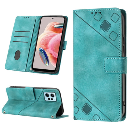 Teal embossed leather folio phone case with folio flap and camera cutout