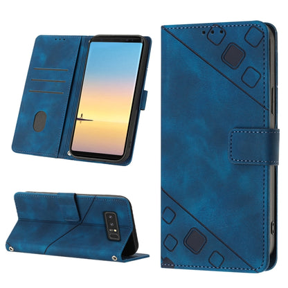 Turquoise embossed leather folio phone case with textured pattern and folded stand