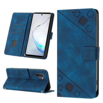 Turquoise embossed leather folio phone case with flip cover, slot cutouts, and back pattern