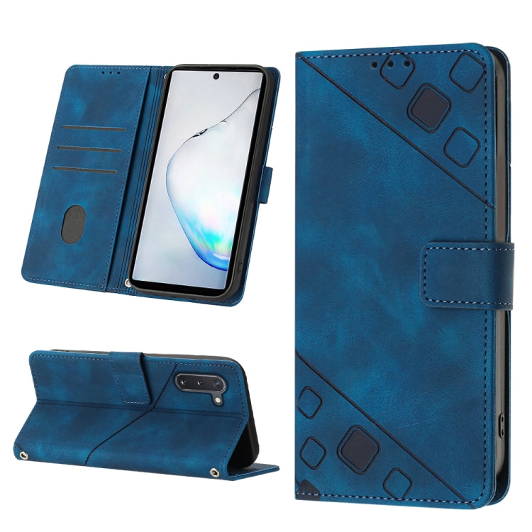 Turquoise embossed leather folio phone case with card holder and stand at bottom