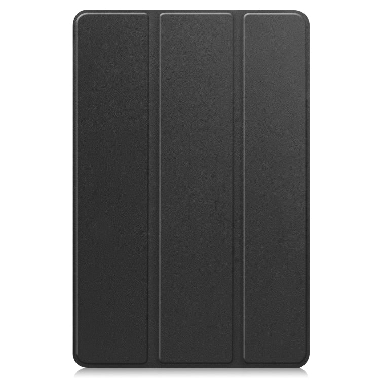 Black 3-panel tablet case cover with textured leather finish