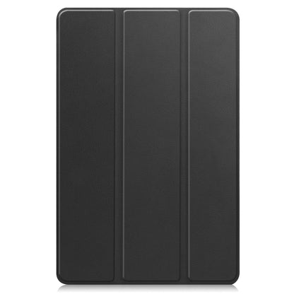 Black 3-panel tablet case cover with textured leather finish