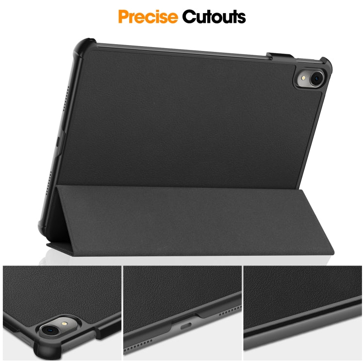 Black textured leather tablet case with precise side and camera cutouts