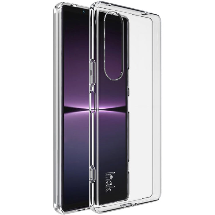 Transparent TPU phone case with raised bezel and clear sides for Xperia 1 V
