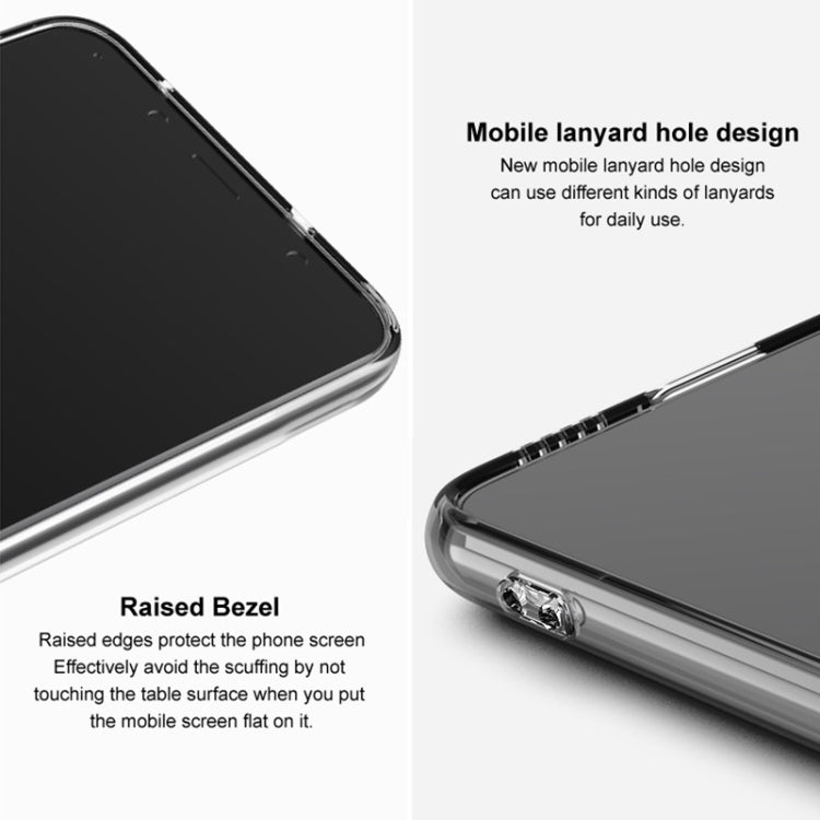 TPU phone case with raised bezel edges and mobile lanyard hole design