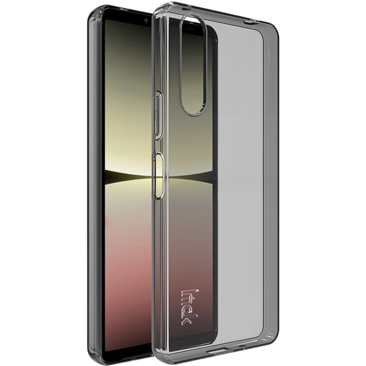 Dark TPU phone case with clear side frame and camera cutout for Xperia phone