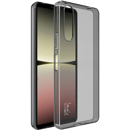 Dark TPU phone case with clear side frame and camera cutout for Xperia phone