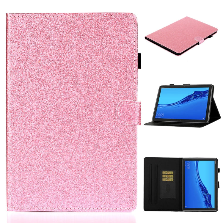 Pink glitter flip tablet case with card slot and sleep/wake cover