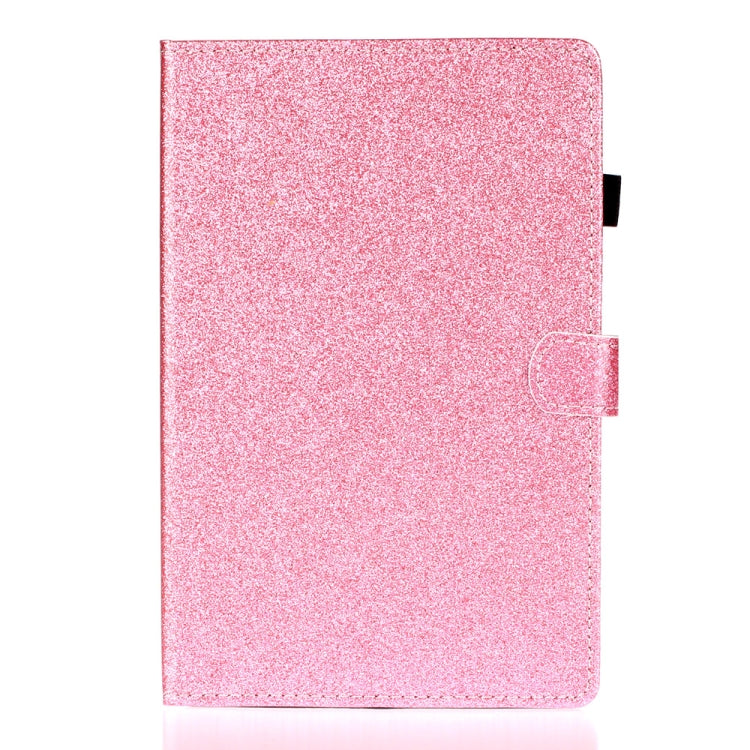 Pink glitter folio tablet case with flip stand and side magnetic flap