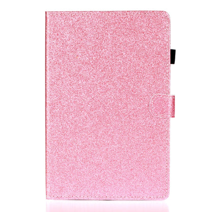 Pink glitter folio tablet case with flip stand and side magnetic flap